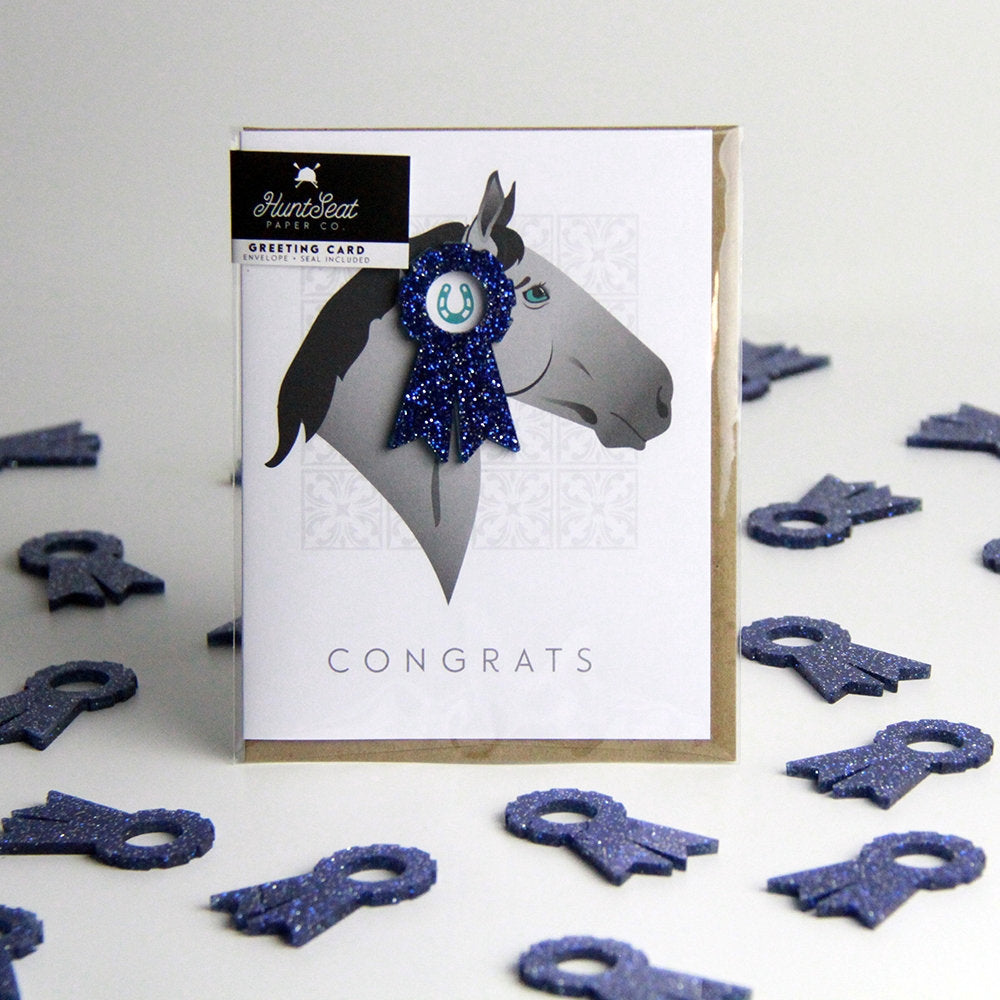 Congrats Ribbon Charm Greeting Card